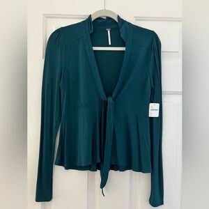 Free People Long Sleeve, Size Medium, Dark Green Brand New with Tags